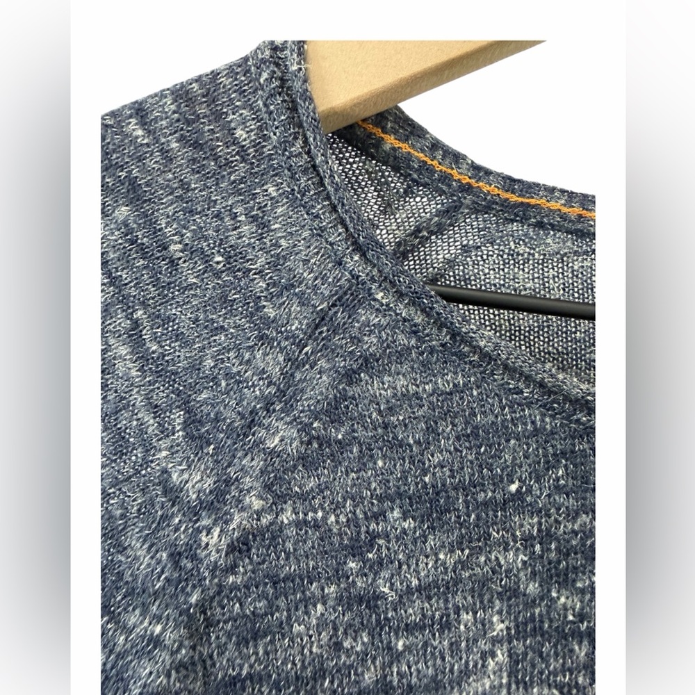 Nudie Jeans Co Vladimir Wool Linen Sweater Blue Speckled L Minimalist - Picture 2 of 5